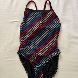 Speedo Kids One Piece Swimsuit - Multicolor Stripes
